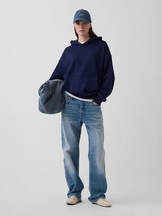 Felpa con cappuccio oversize pesante per adulti
