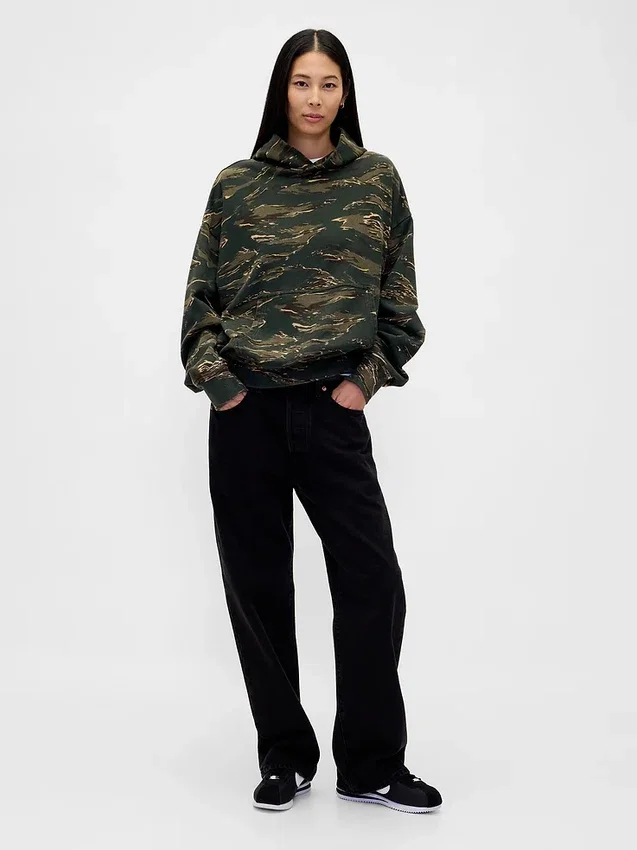 Felpa con cappuccio oversize pesante per adulti
