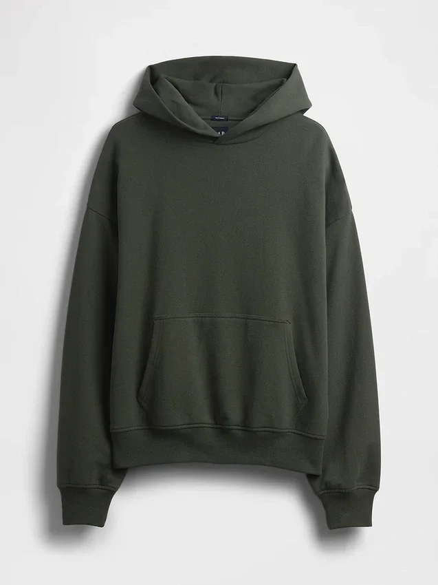 Felpa con cappuccio oversize pesante per adulti