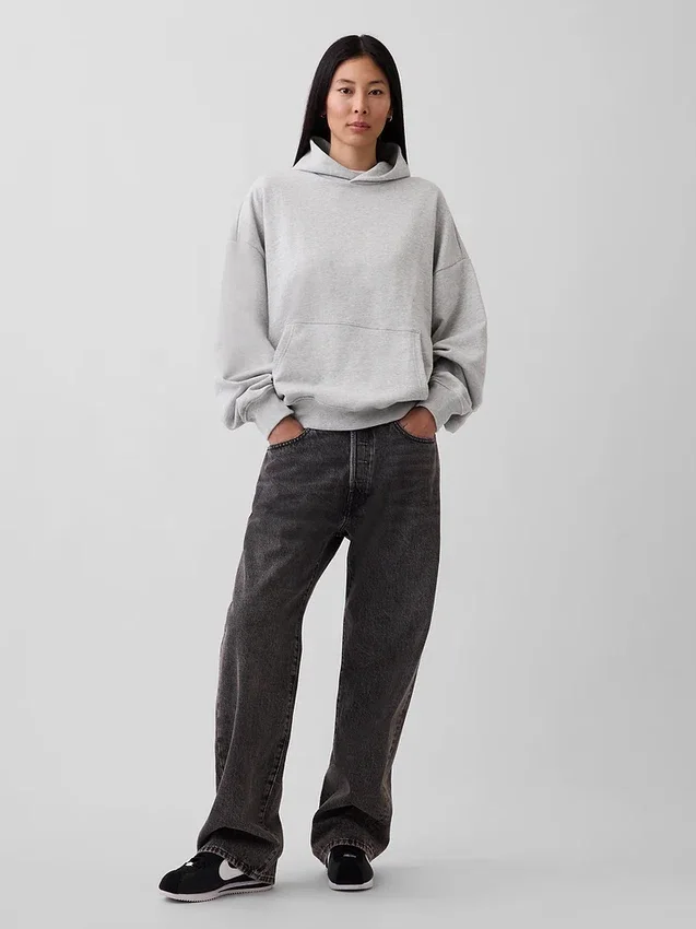 Felpa con cappuccio oversize pesante per adulti