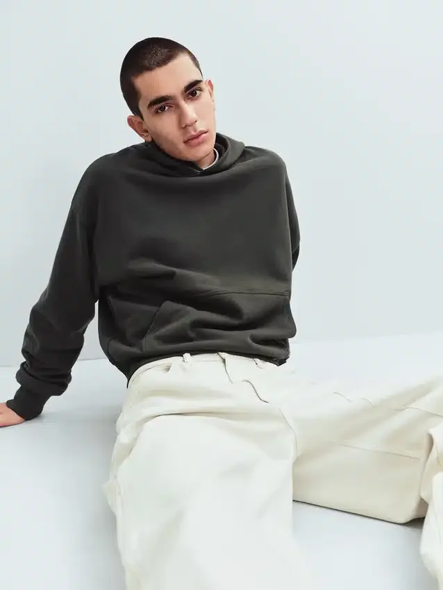 Felpa con cappuccio oversize pesante per adulti
