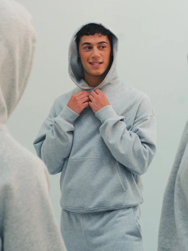 Felpa con cappuccio oversize pesante per adulti