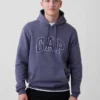 Felpa con cappuccio per adulti Vintagesoft con Arch Logo
