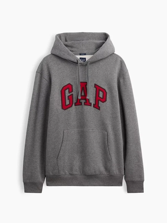 Felpa con cappuccio per adulti Vintagesoft con Arch Logo