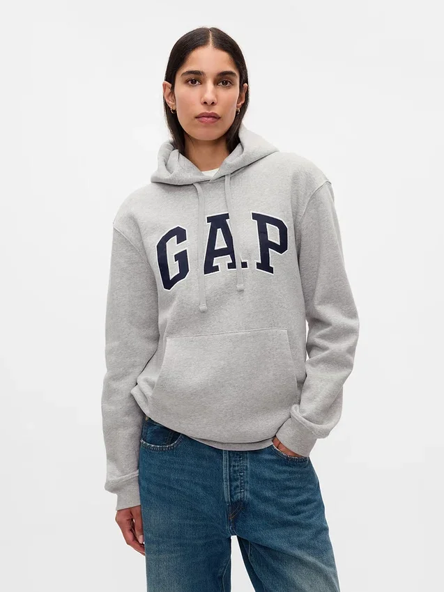 Felpa con cappuccio per adulti Vintagesoft con Arch Logo