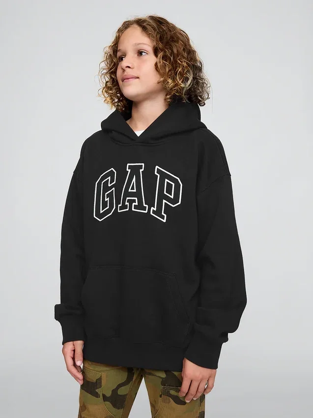 Felpa con cappuccio per bambini Vintagesoft con logo