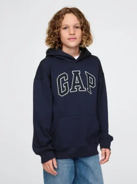 Felpa con cappuccio per bambini Vintagesoft con logo