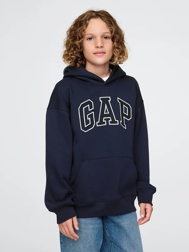 Felpa con cappuccio per bambini Vintagesoft con logo