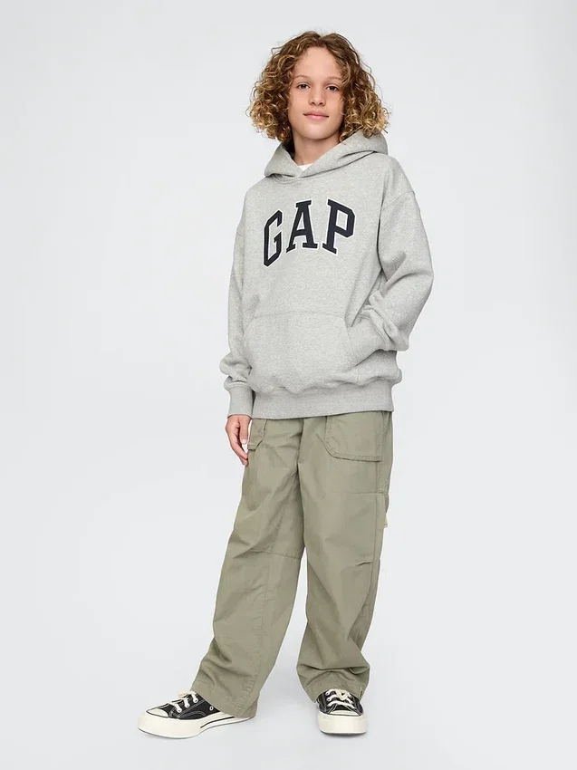 Felpa con cappuccio per bambini Vintagesoft con logo