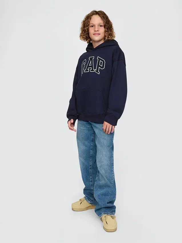 Felpa con cappuccio per bambini Vintagesoft con logo