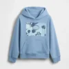 Felpa con cappuccio per bambini Vintagesoft dalla linea morbida con stampa grafica