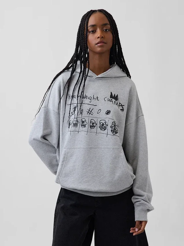 Felpa con cappuccio pesante Jean-Michel Basquiat