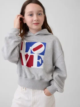 Felpa con cappuccio Robert Indiana Love per bambini