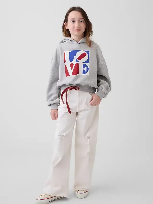 Felpa con cappuccio Robert Indiana Love per bambini