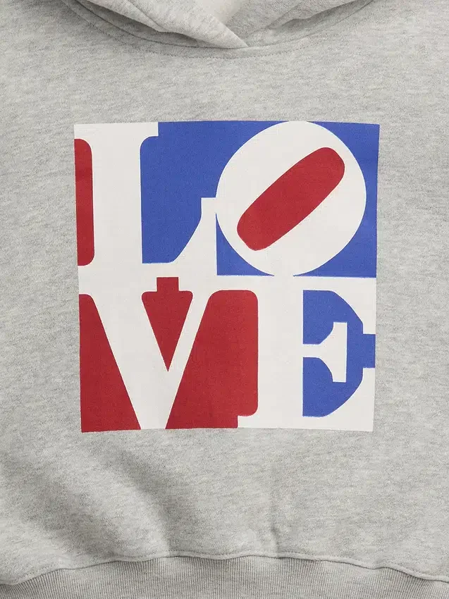 Felpa con cappuccio Robert Indiana Love per bambini