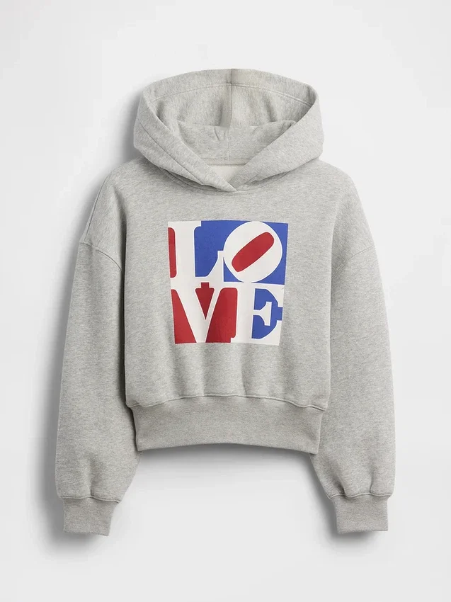 Felpa con cappuccio Robert Indiana Love per bambini