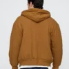 Felpa con cappuccio trapuntata e fodera a nido d’ape con zip