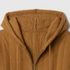 Felpa con cappuccio trapuntata e fodera a nido d’ape con zip