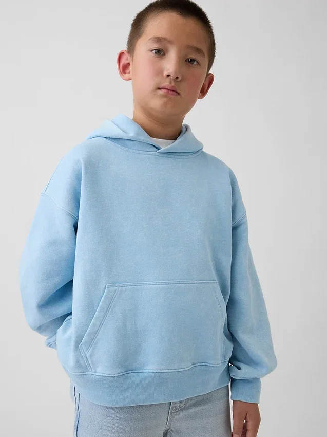 Felpa con cappuccio Vintagesoft dal taglio ampio per bambini