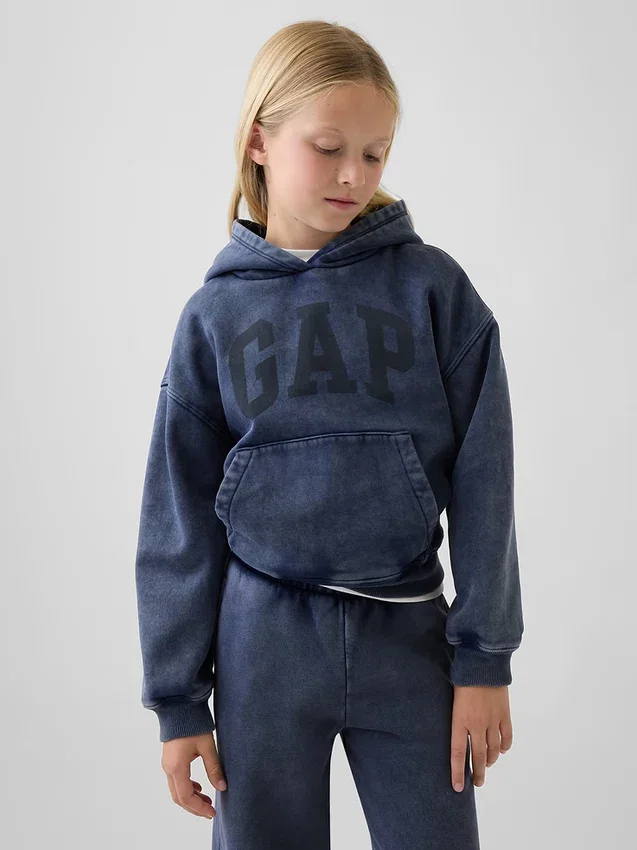 Felpa con cappuccio Vintagesoft dal taglio ampio per bambini