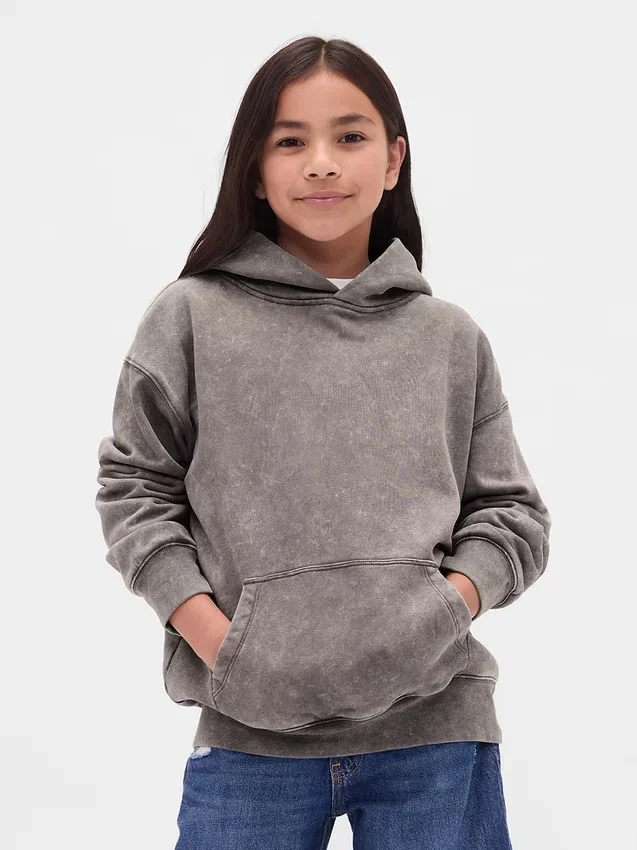 Felpa con cappuccio Vintagesoft dal taglio ampio per bambini