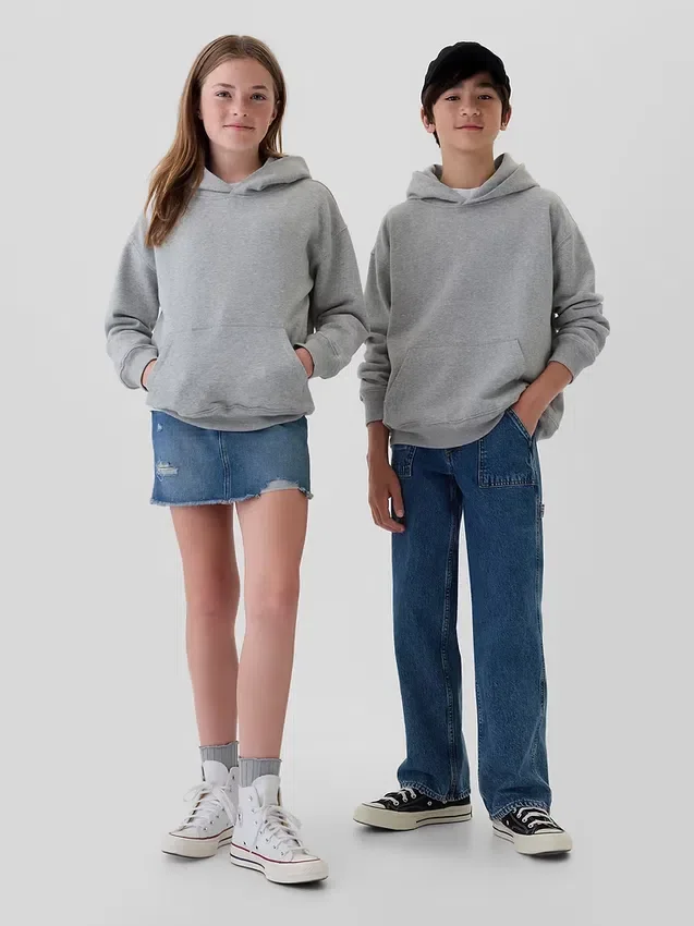 Felpa con cappuccio Vintagesoft dal taglio ampio per bambini