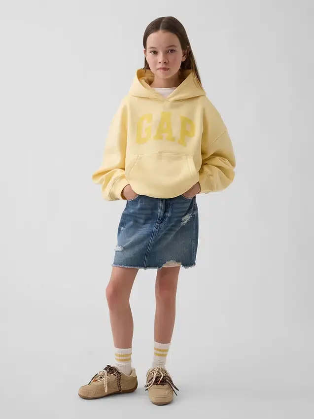 Felpa con cappuccio Vintagesoft dal taglio ampio per bambini