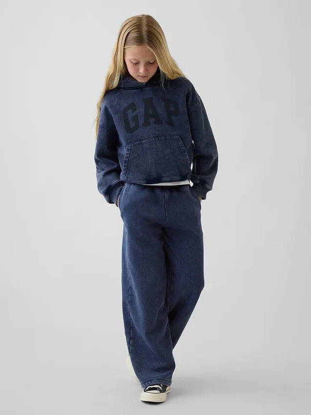 Felpa con cappuccio Vintagesoft dal taglio ampio per bambini