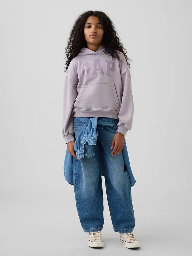Felpa con cappuccio Vintagesoft dal taglio ampio per bambini