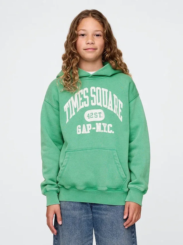 Felpa con cappuccio Vintagesoft NYC Times Square per bambini
