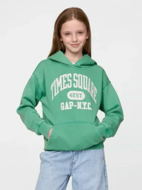 Felpa con cappuccio Vintagesoft NYC Times Square per bambini