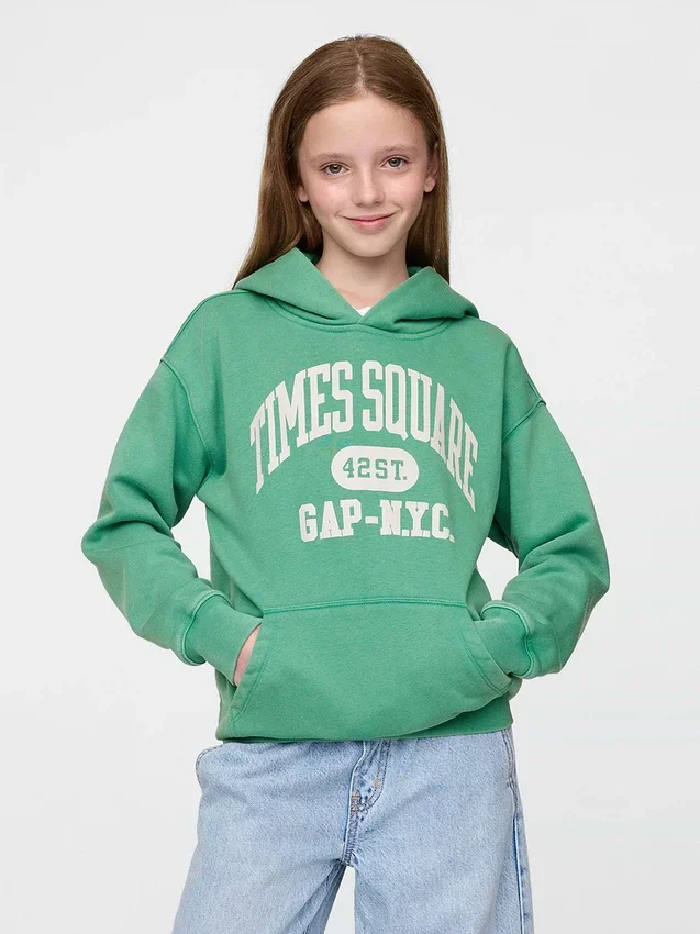 Felpa con cappuccio Vintagesoft NYC Times Square per bambini