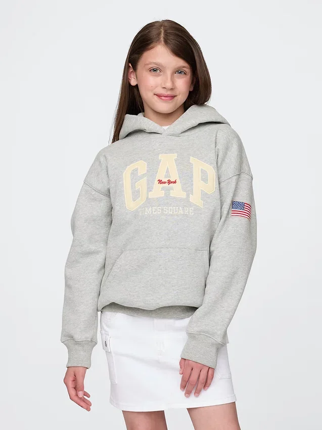 Felpa con cappuccio Vintagesoft NYC Times Square per bambini