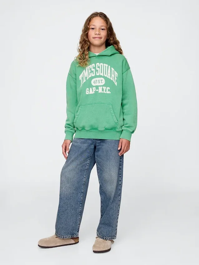 Felpa con cappuccio Vintagesoft NYC Times Square per bambini