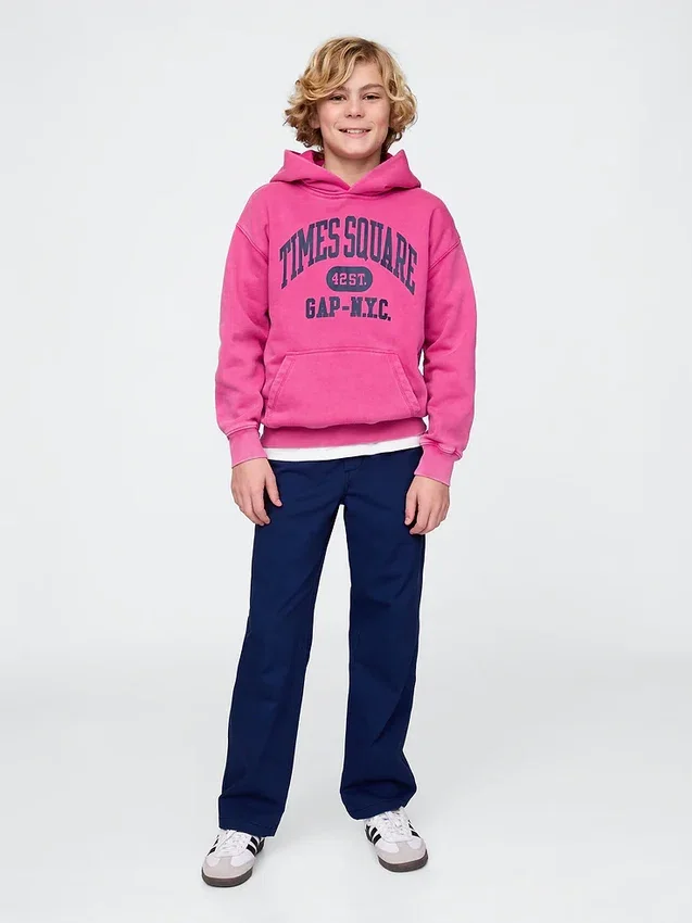 Felpa con cappuccio Vintagesoft NYC Times Square per bambini