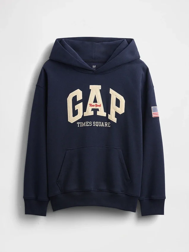 Felpa con cappuccio Vintagesoft NYC Times Square per bambini