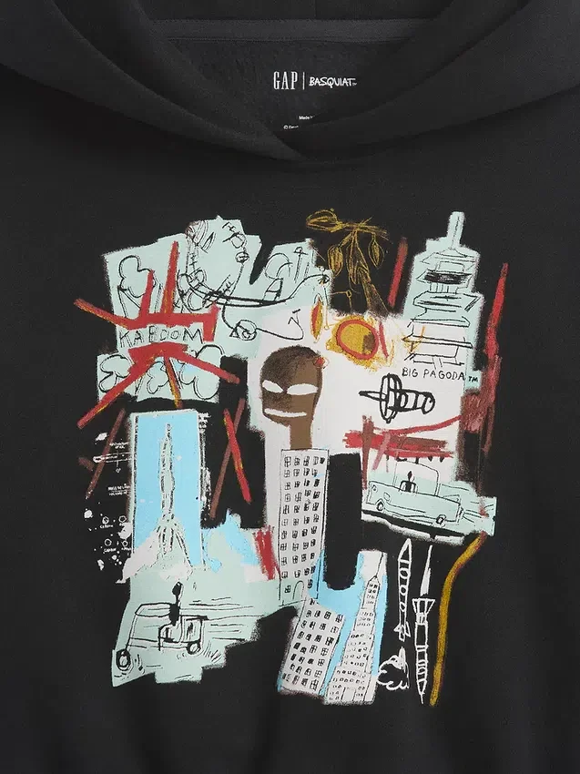 Felpa con cappuccio Vintagesoft per bambini Jean-Michel Basquiat