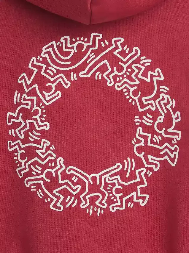 Felpa con cappuccio Vintagesoft per bambini Keith Haring