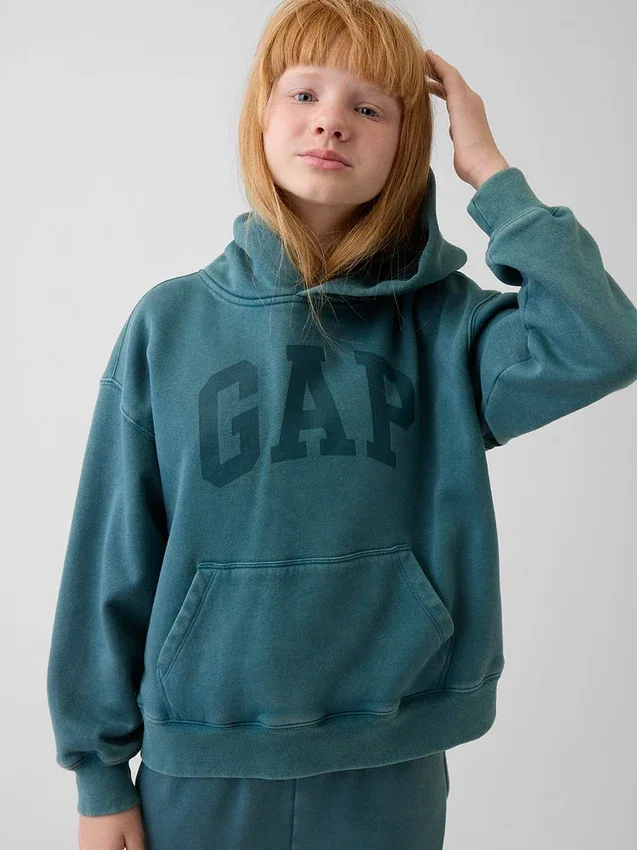 Felpa con cappuccio Vintagesoft Relaxed per bambini con logo