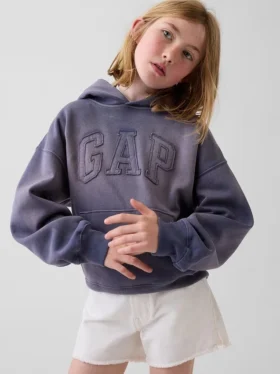 Felpa con cappuccio Vintagesoft Relaxed per bambini con logo