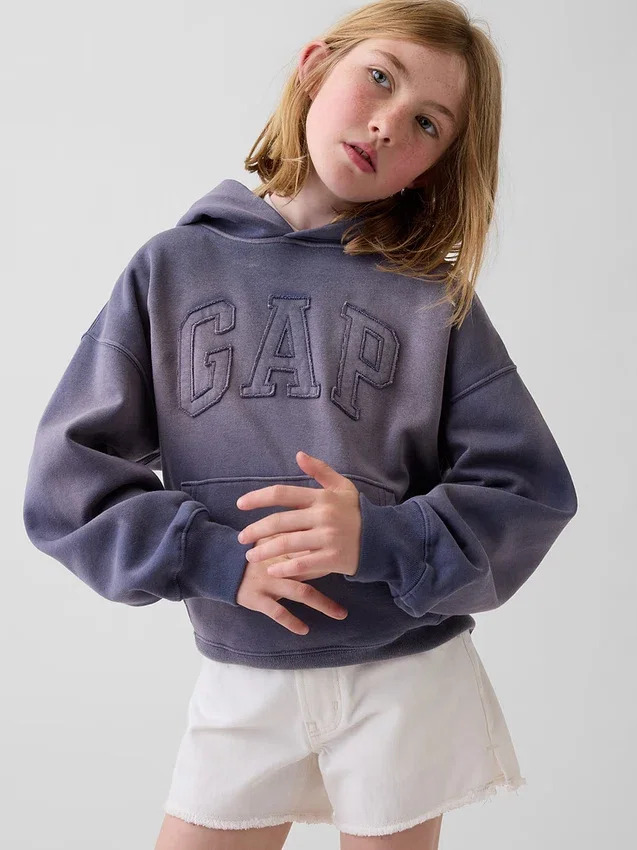 Felpa con cappuccio Vintagesoft Relaxed per bambini con logo
