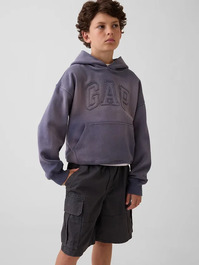 Felpa con cappuccio Vintagesoft Relaxed per bambini con logo