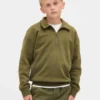 Felpa con zip a un quarto Vintagesoft per bambini