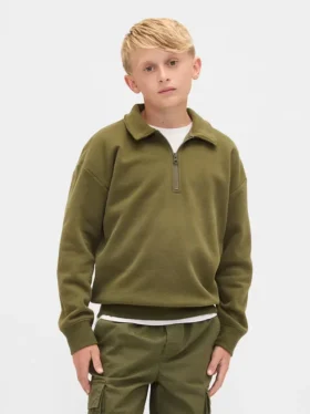 Felpa con zip a un quarto Vintagesoft per bambini