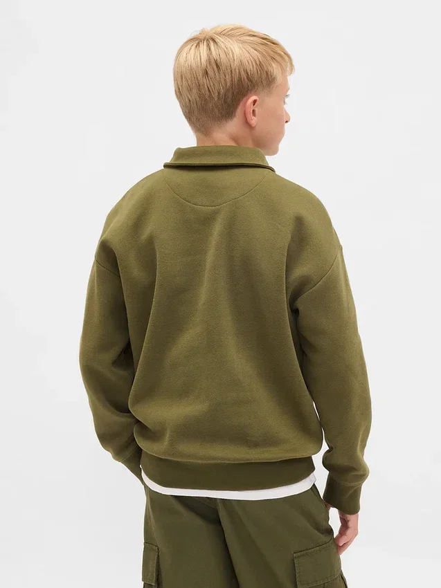 Felpa con zip a un quarto Vintagesoft per bambini