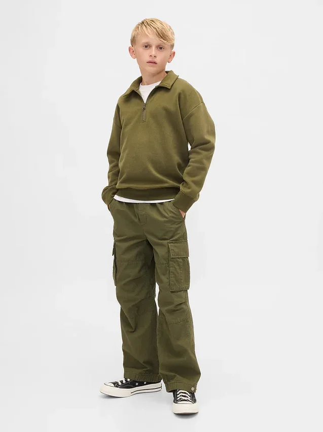 Felpa con zip a un quarto Vintagesoft per bambini