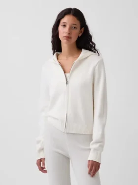 Felpa corta con cappuccio e zip CashSoft