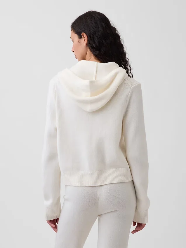 Felpa corta con cappuccio e zip CashSoft
