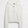Felpa corta con cappuccio e zip CashSoft