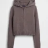 Felpa corta con cappuccio e zip CashSoft